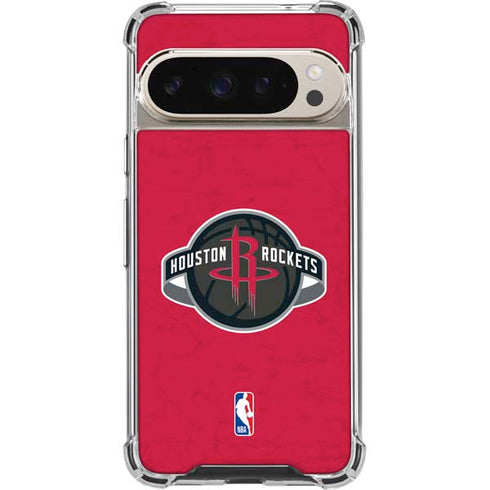NBA Houston Rockets Distressed Google Pixel 9 Pro XL Clear Case